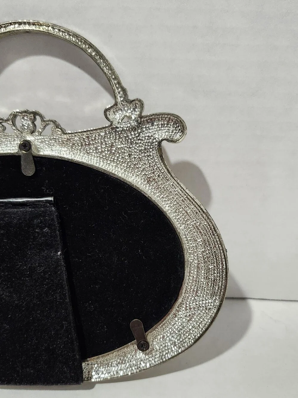 Vintage Cream Handbag Oval Picture Frame
